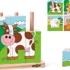 Woody Kubuspuzzel Dieren (9 stukjes)