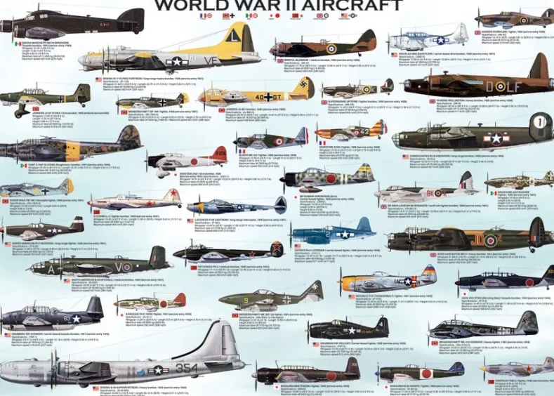 World War II Aircraft Puzzel (1000 stukjes)